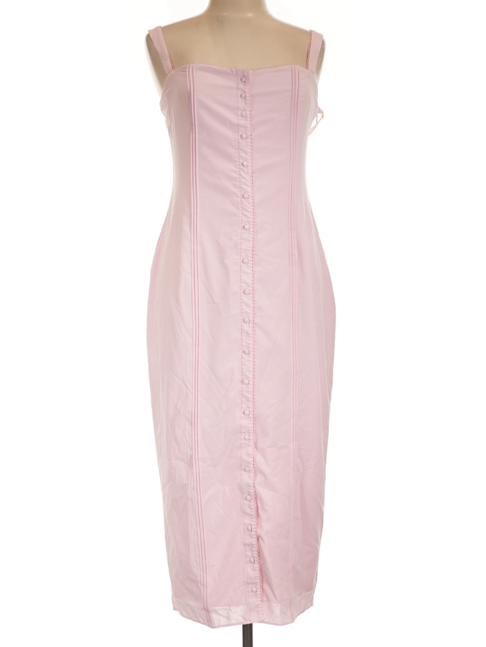 Oh Polly Button Detail Midaxi Soft Pink 10 Dress